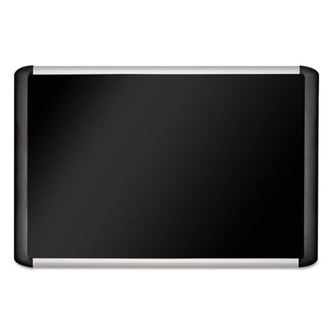 Black Fabric Bulletin Board, 48 X 72, Silver-black