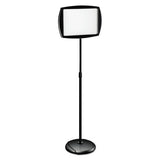 Floor Stand Sign Holder, Rectangle, 15x11 Sign, 66"h, Black Frame