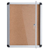 Slim-line Enclosed Cork Bulletin Board, 28 X 38, Aluminum Case