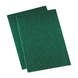 Medium Duty Scour Pad, Green, 6 X 9, 20-carton