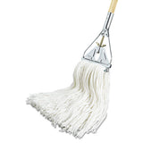 Premium Cut-end Wet Mop Heads, Rayon, 16oz, White, 12-carton