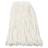 Premium Cut-end Wet Mop Heads, Rayon, 16oz, White, 12-carton