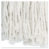 Premium Cut-end Wet Mop Heads, Cotton, 24oz, White, 12-carton