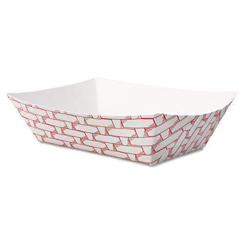 Paper Food Baskets, 0.5 Lb Capacity, Red-white, 1,000-carton