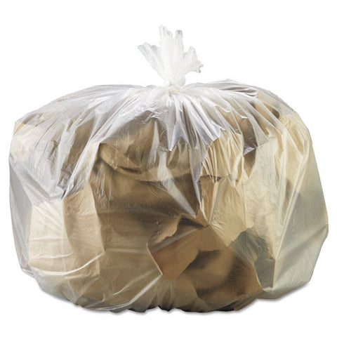 High Density Can Liners, 33 Gal, 13 Microns, 33" X 39", Natural, 25 Bags/roll, 10 Rolls/carton