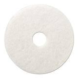 Polishing Floor Pads, 12" Diameter, White, 5-carton