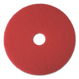 Buffing Floor Pads, 18" Diameter, Red, 5-carton