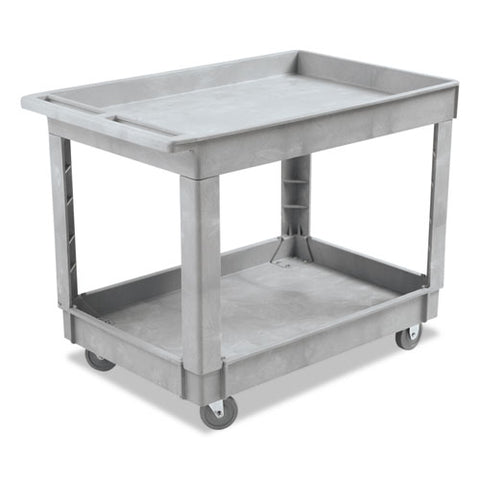 Utility Cart, Two-shelf, Plastic Resin, 24w X 40d, Gray