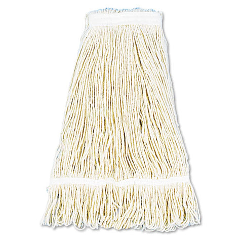 Pro Loop Web-tailband Wet Mop Head, Cotton, 24oz, White, 12-carton
