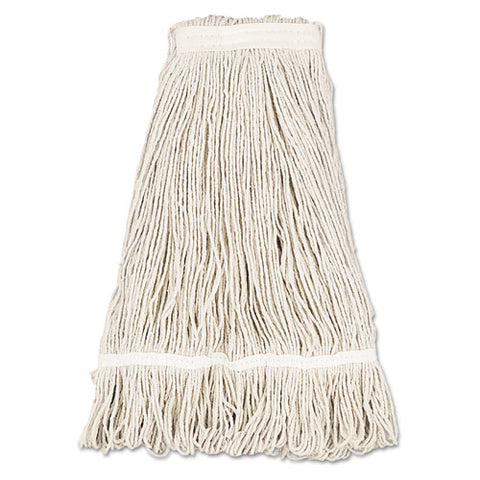 Mop Head, Pro Loop Web-tailband, Premium Standard Head, Cotton, 32-oz., White