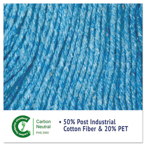Super Loop Wet Mop Head, Cotton-synthetic Fiber, 5" Headband, Medium Size, Blue, 12-carton