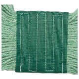 Super Loop Wet Mop Head, Cotton-synthetic Fiber, 5" Headband, Medium Size, Green, 12-carton