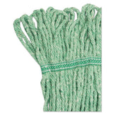 Super Loop Wet Mop Head, Cotton-synthetic Fiber, 5" Headband, Medium Size, Green, 12-carton
