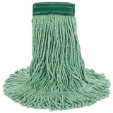 Super Loop Wet Mop Head, Cotton-synthetic Fiber, 5" Headband, Medium Size, Green