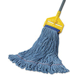 Super Loop Wet Mop Head, Cotton-synthetic Fiber, 5" Headband, X-large Size, Blue, 12-carton