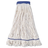 Super Loop Wet Mop Head, Cotton-synthetic Fiber, 5" Headband, X-large Size, White, 12-carton
