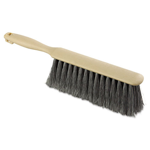 Counter Brush, Flagged Polypropylene Fill, 8" Long, Tan Handle