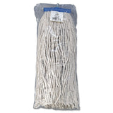 Mop Head, Economical Lie-flat Head, Cotton Fiber, 20oz, White, 12-carton