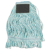 Mop Head, Loop-end, Cotton With Scrub Pad, Medium, 12-carton