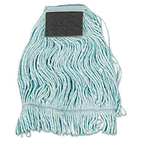 Mop Head, Loop-end, Cotton With Scrub Pad, Medium, 12-carton