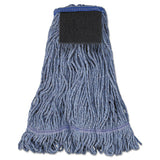 Mop Head, Loop-end, Cotton With Scrub Pad, Large, 12-carton