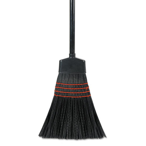 Maid Broom, Plastic Bristles, Wood Handle, 54" Long, 1 Dozen-carton