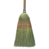 Corn Broom, 56", Lacquered Wood Handle, Natural, 6-carton