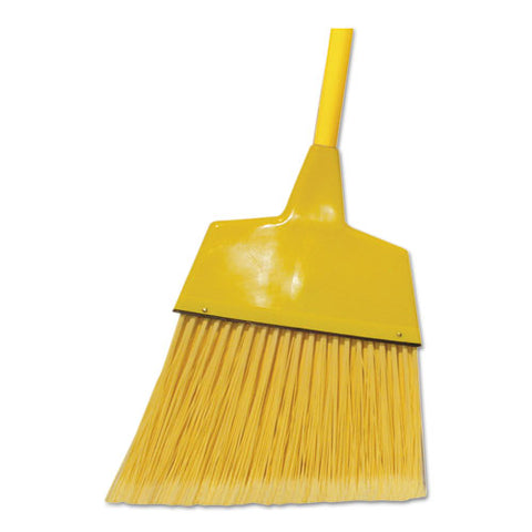 Poly Fiber Angled-head Lobby Brooms, 55", Yellow Metal Handle, 12-carton