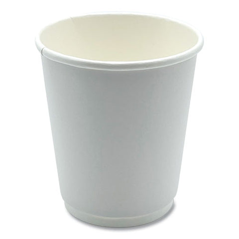 Paper Hot Cups, Double-walled, 8 Oz, White, 500/carton