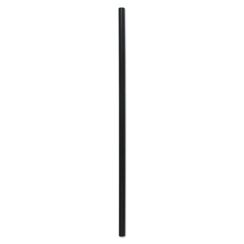 Wrapped Jumbo Straws, 7 3-4", Black, 12500-carton