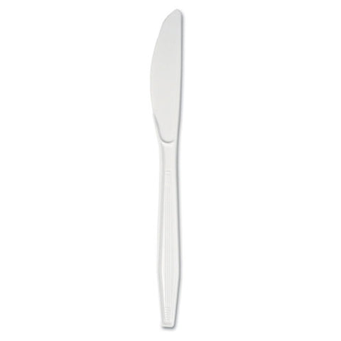 Mediumweight Polystyrene Cutlery, Knife, White, 10 Boxes Of 100-carton