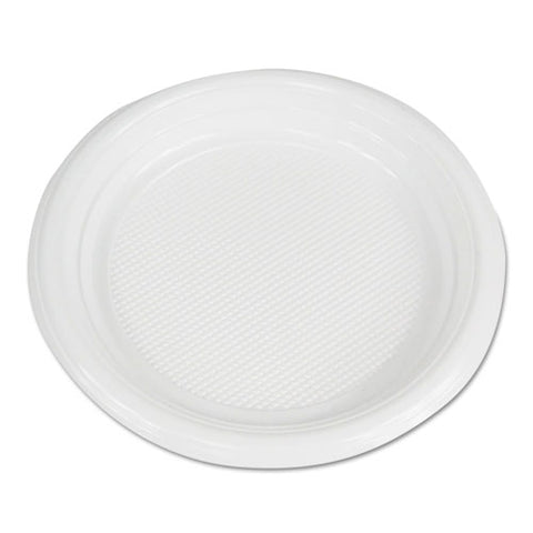 Hi-impact Plastic Dinnerware, Plate, 6" Diameter, White, 1000-carton