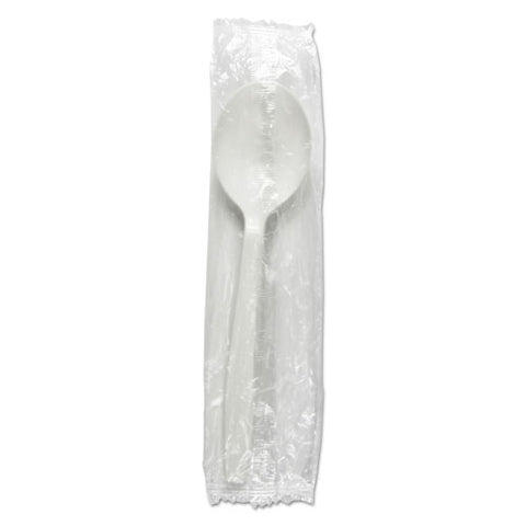 Heavyweight Wrapped Polypropylene Cutlery, Soup Spoon, White, 1,000-carton