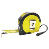 Easy Grip Tape Measure, 25 Ft, Plastic Case, Black And Yellow, 1-16" Graduations