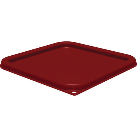 Squares Food Storage Container Lid, 9 X 9 X 0.63, Red, Plastic