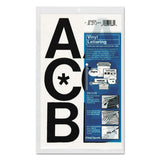 Press-on Vinyl Uppercase Letters, Self Adhesive, Black, 3"h, 50-pack