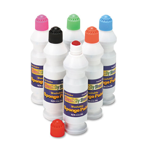 Sponge Paint Set, 6 Assorted Colors, 2.2 Oz, 6-set