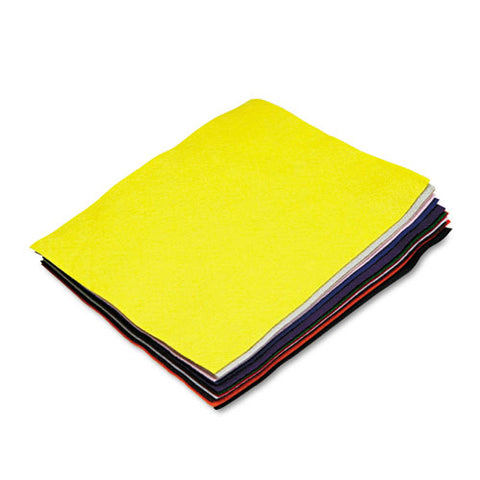 Felt Sheet Pack, Rectangular, 9 X 12, Assorted Colors, 12-pack