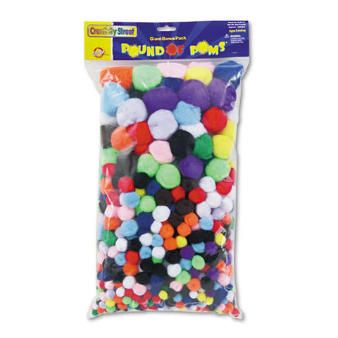Pound Of Poms Giant Bonus Pack, Assorted Colors, 1 Lb-pack