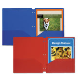 Two-pocket Heavyweight Poly Portfolio Folder, 3-hole Punch, Letter, Red, 25-box