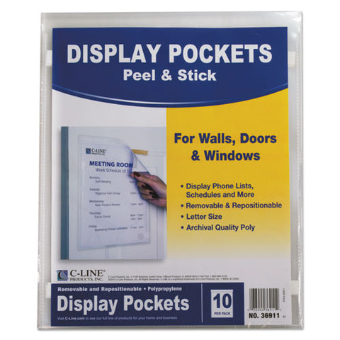 Display Pockets, 8 1-2" X 11", Polypropylene, 10-pack
