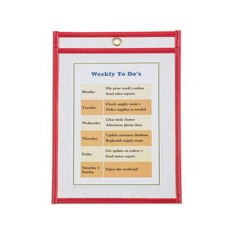 Stitched Shop Ticket Holders, Top Load, Super Heavy, Clear, 6" X 9" Inserts, 25-box