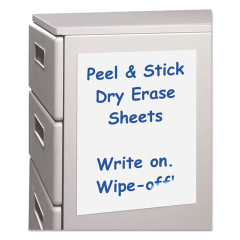 Peel And Stick Dry Erase Sheets, 8 1-2 X 11, White, 25 Sheets-box