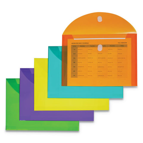 Reusable Poly Envelope, Hook And Loop Closure, 8.5 X 11, Assorted, 10-pack