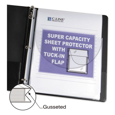 Super Capacity Sheet Protectors With Tuck-in Flap, 200", Letter Size, 10-pack