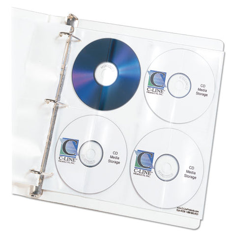 Deluxe Cd Ring Binder Storage Pages, Standard, Stores 8 Cds, 5-pack