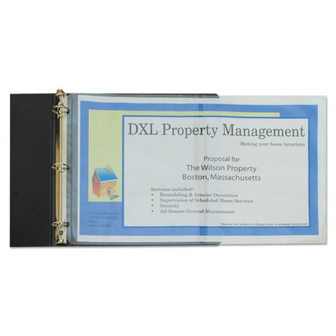 Panoramic Fold-out Poly Sheet Protectors, Center Loading, Clear, 17 X 11, 25-bx