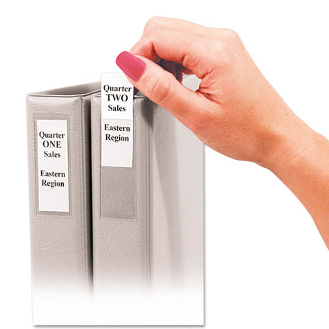 Self-adhesive Ring Binder Label Holders, Top Load, 1 X 2 13-16, Clear, 12-pack