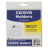 Self-adhesive Cd Holder, 5 1-3 X 5 2-3, 10-pk