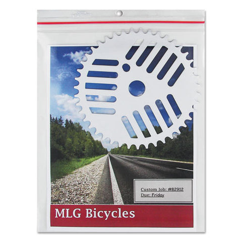 Industrial Zipper Seal Shop Ticket Holders, Vinyl, Clear, 55", 9 X 12, 15-bx